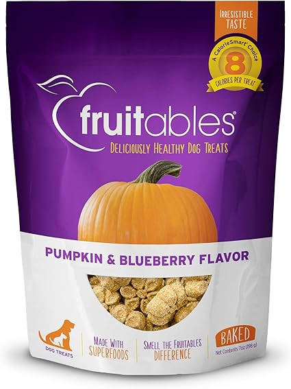 Fruitables Crunchy Baked Dog Treats | Pumpkin & Blueberry | Amazon (US)
