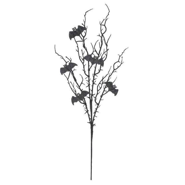 32" Black Glittery Bat Pick by Ashland®-Halloween Florals for Crafting and Decoration | Walmart (US)