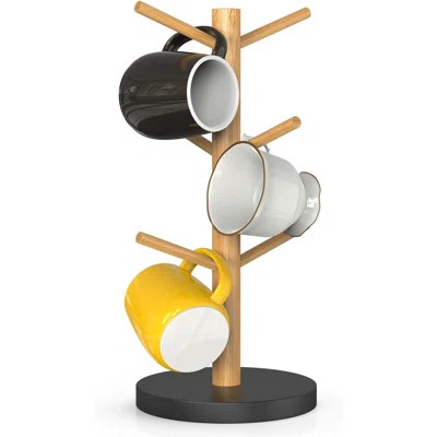 Bamboo Coffee Mug Holder Tree, Thicker Base Coffee Cup Holder Stand For Counter, Countertop Mug Rack Organizer With 6 Hooks | Wayfair North America