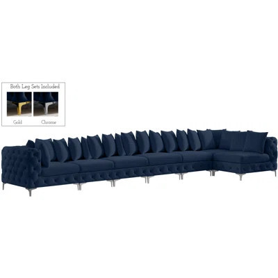 Kiyrah 198" Wide Velvet Reversible Modular Corner Sectional | Wayfair North America