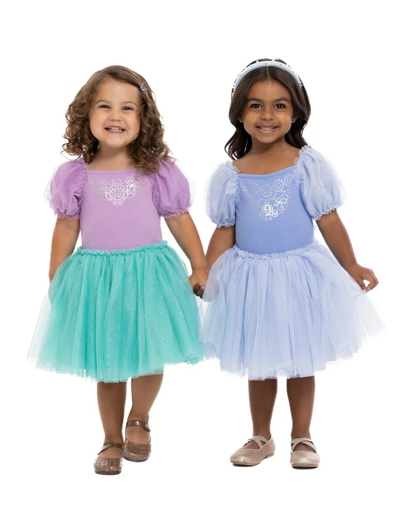 Disney Princess Toddler Girls Ariel Cosplay Tutu Dress with Puff Sleeves, Sizes 12M-5T | Walmart (US)