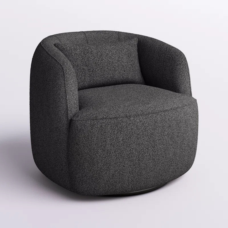 Arijit 34" Wide Boucle Upholstered Swivel Armchair | Wayfair North America