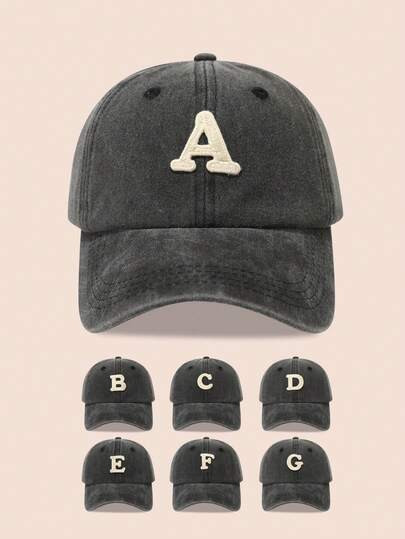 1pc Kids Pink Baseball Cap With 26 Letters, Washed Baseball Hat For Baby Boys And Girls, Suitable For Outdoor Activities And Daily Wear, Sun Protection | SHEIN