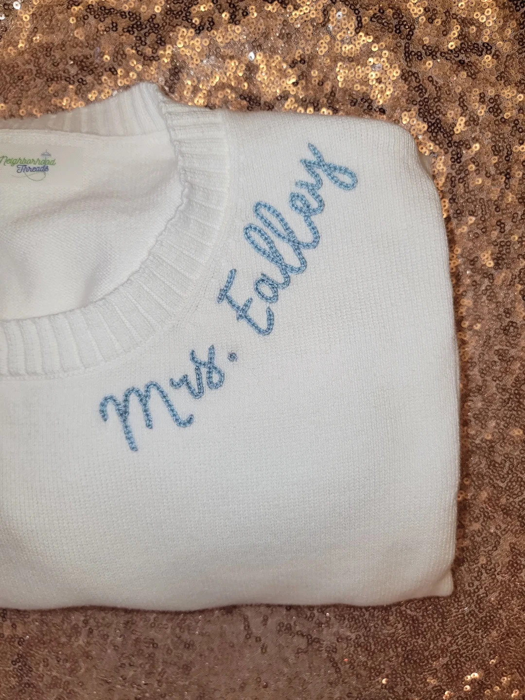 Custom Text Hand Embroidered Sweater Collar - Etsy | Etsy (US)