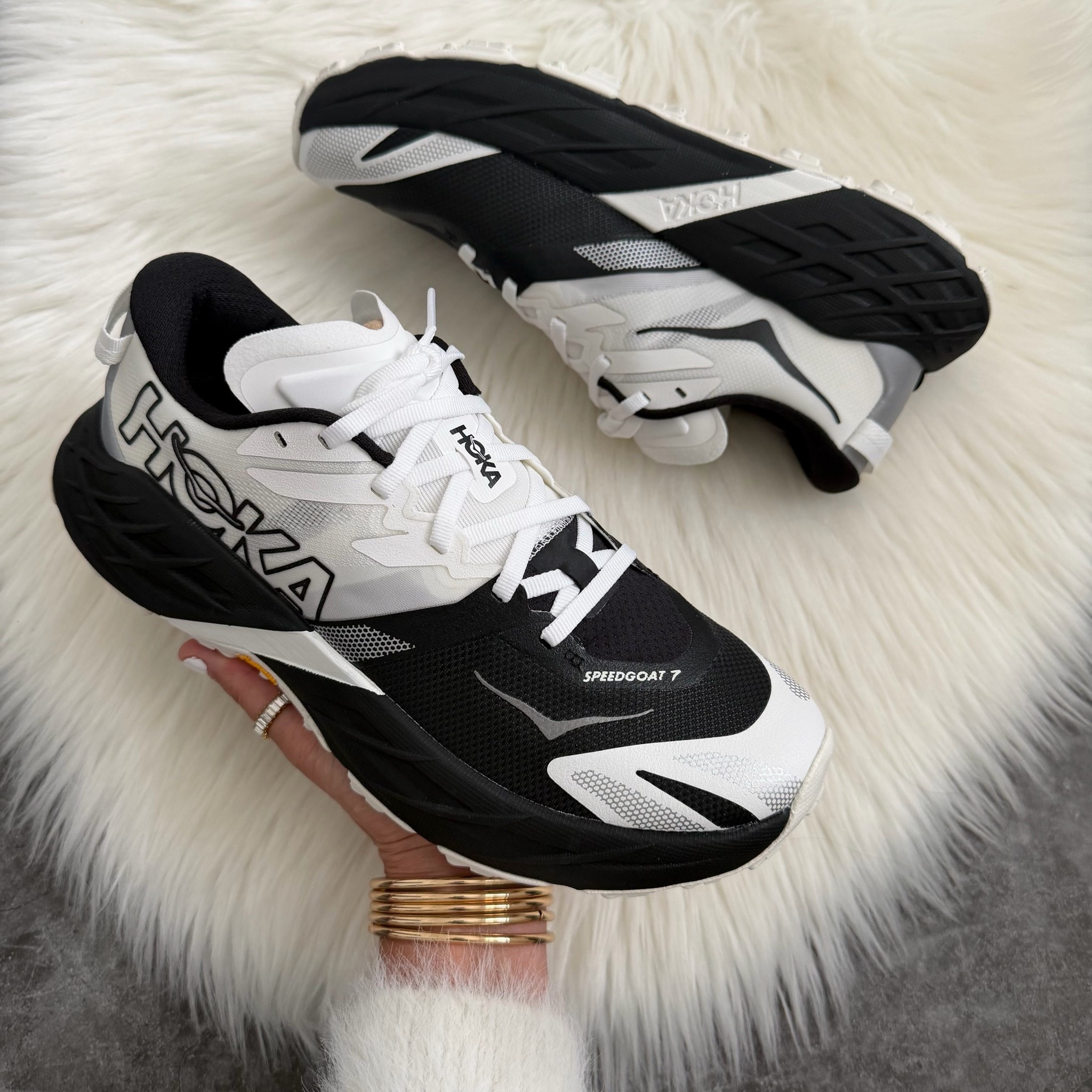 The Hoka Speedgoat 7 sneakers run true to size. I love them for the sporty look