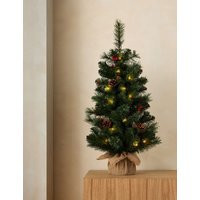 M&S 3ft Pre-Lit Berries & Pine Christmas Tree Red Mix | Marks & Spencer (UK)