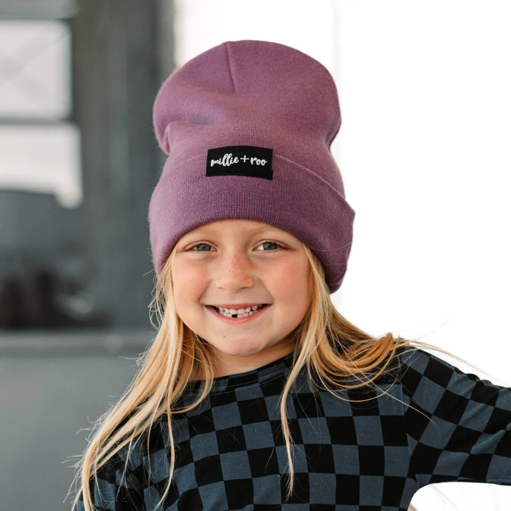 BAMBOO CUFF BEANIE- Plum | millie + roo