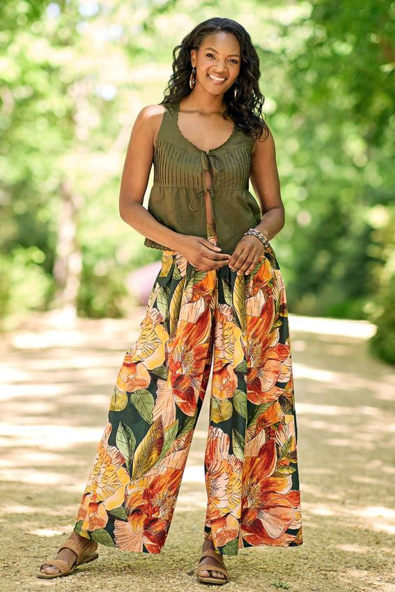 Floral Pleated Pants | Cato Fashions