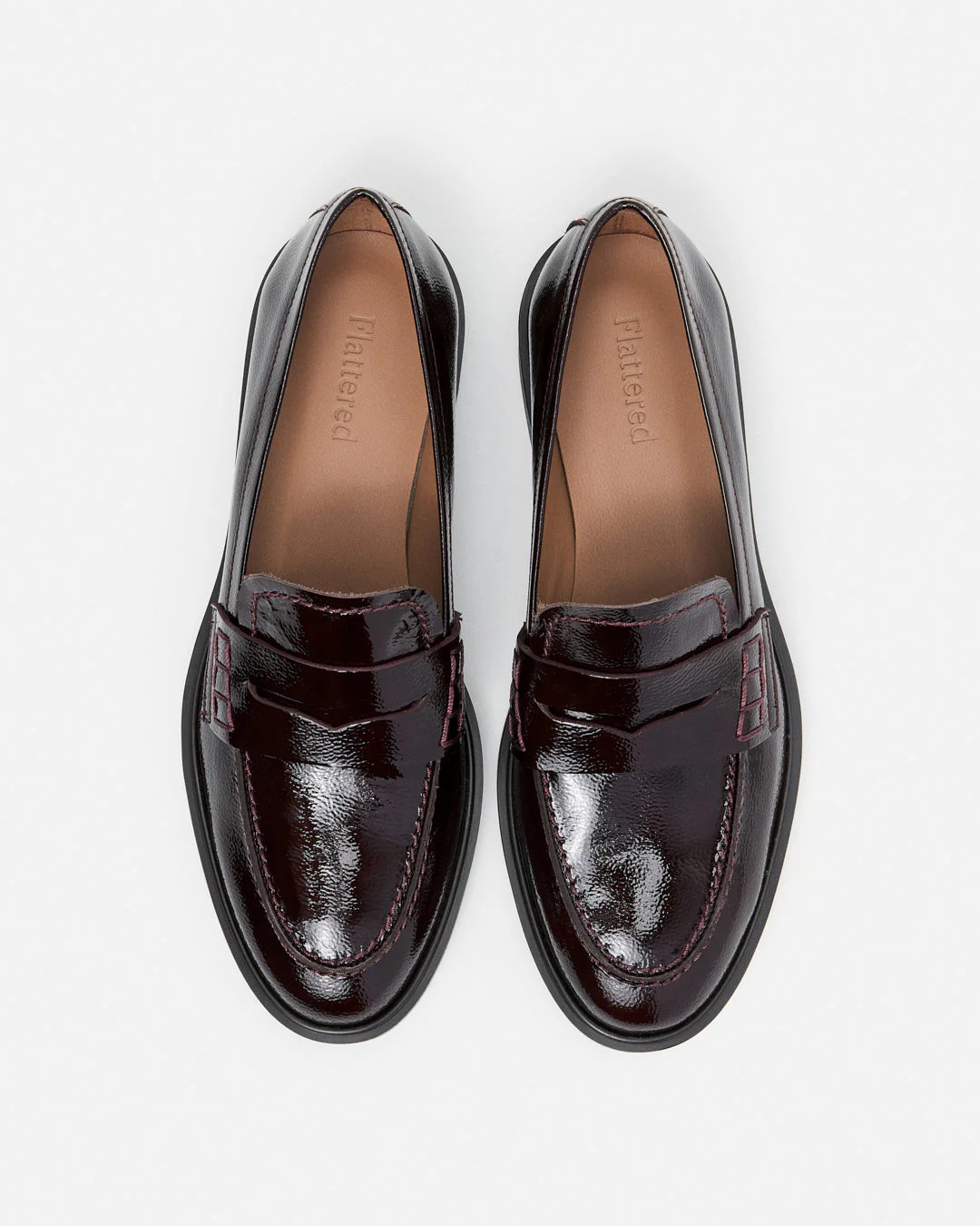 Sara Leather Patent Burgundy | Flattered