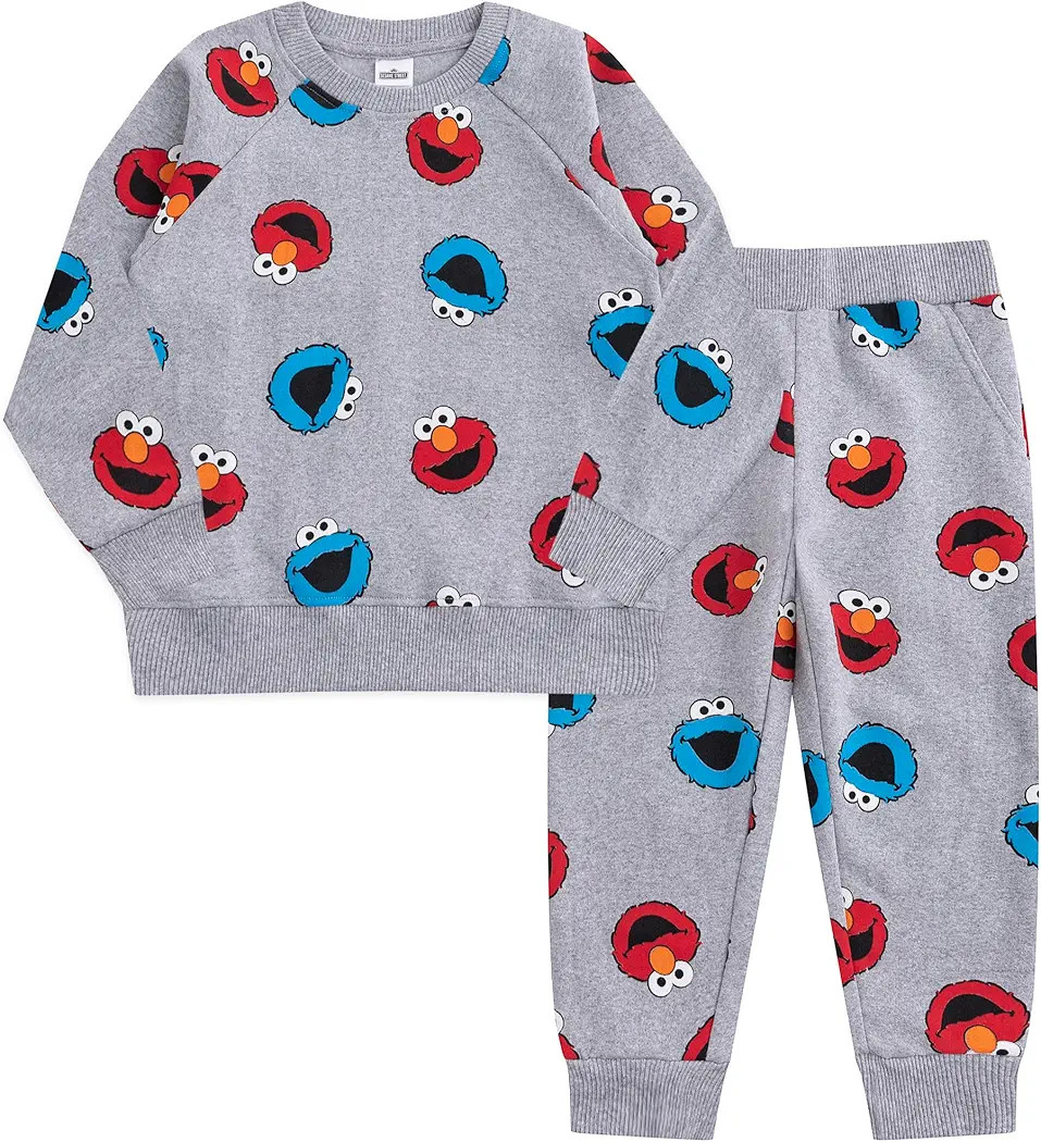 Sesame Street Elmo and Cookie Monster Boys Long Sleeve Shirt and Pants Set for Infant and Toddler | Amazon (US)