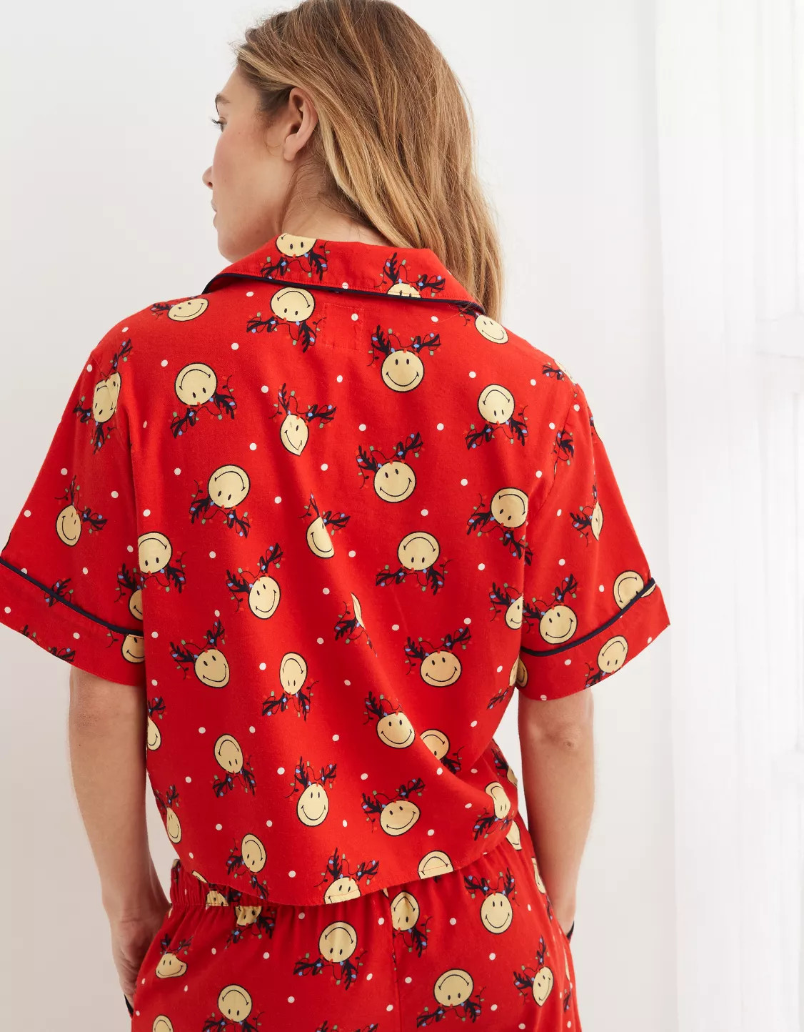 Aerie Smiley® Flannel Pajama Shirt | Aerie