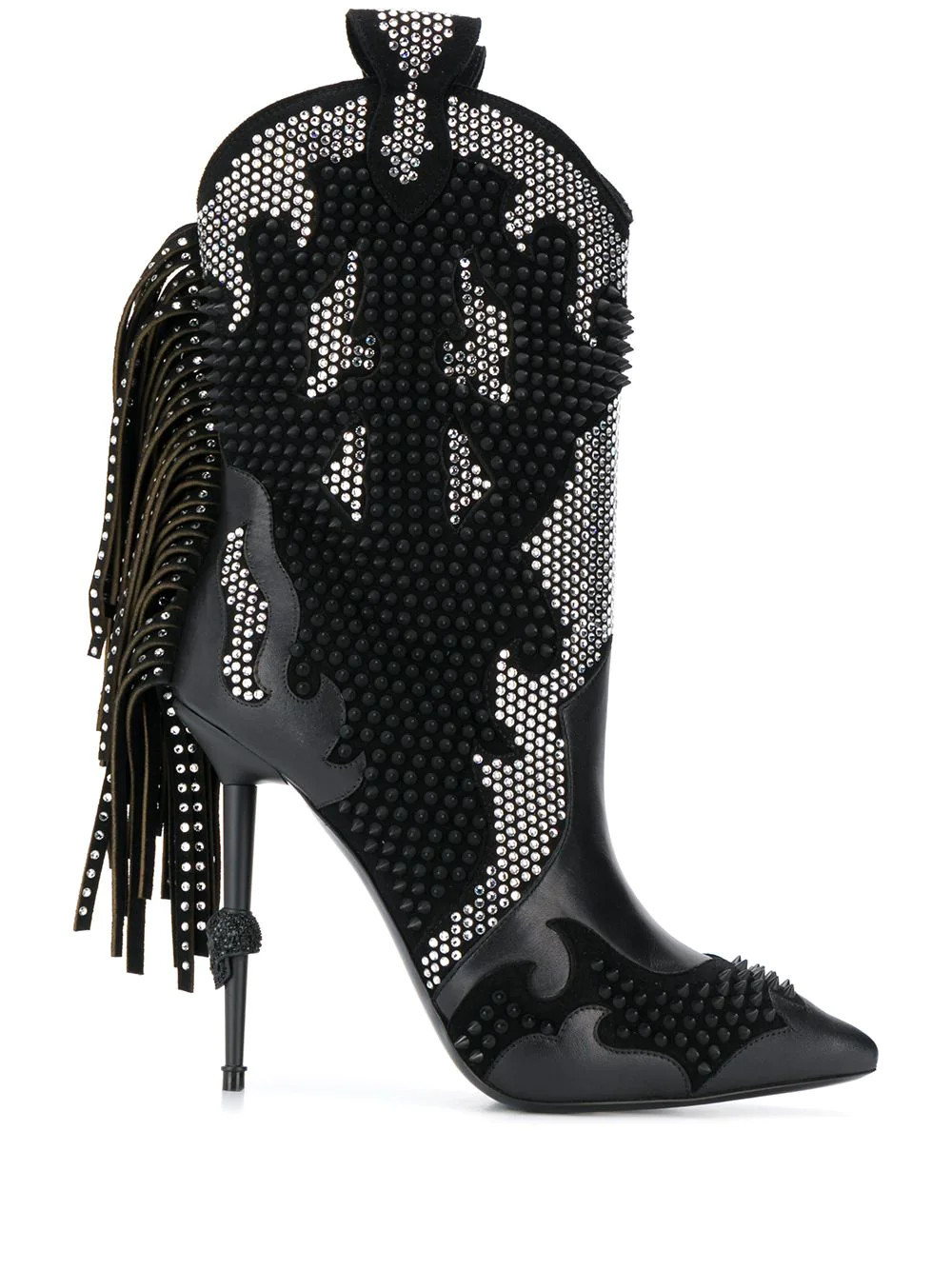 Philipp Plein embellished cowboy boots - Black | Farfetch Global