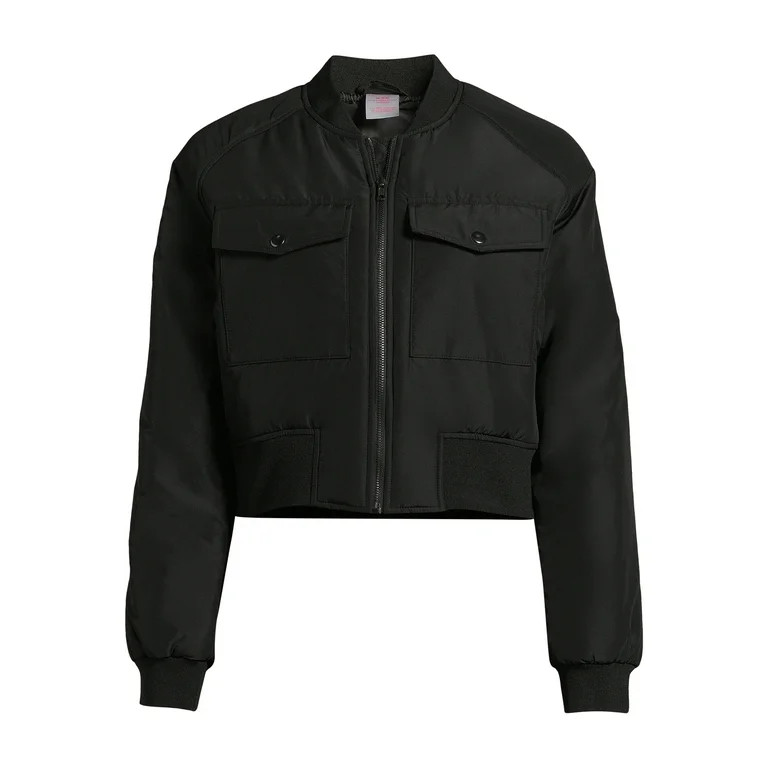 No Boundaries Juniors Cargo Bomber Jacket, Sizes XS-3XL | Walmart (US)