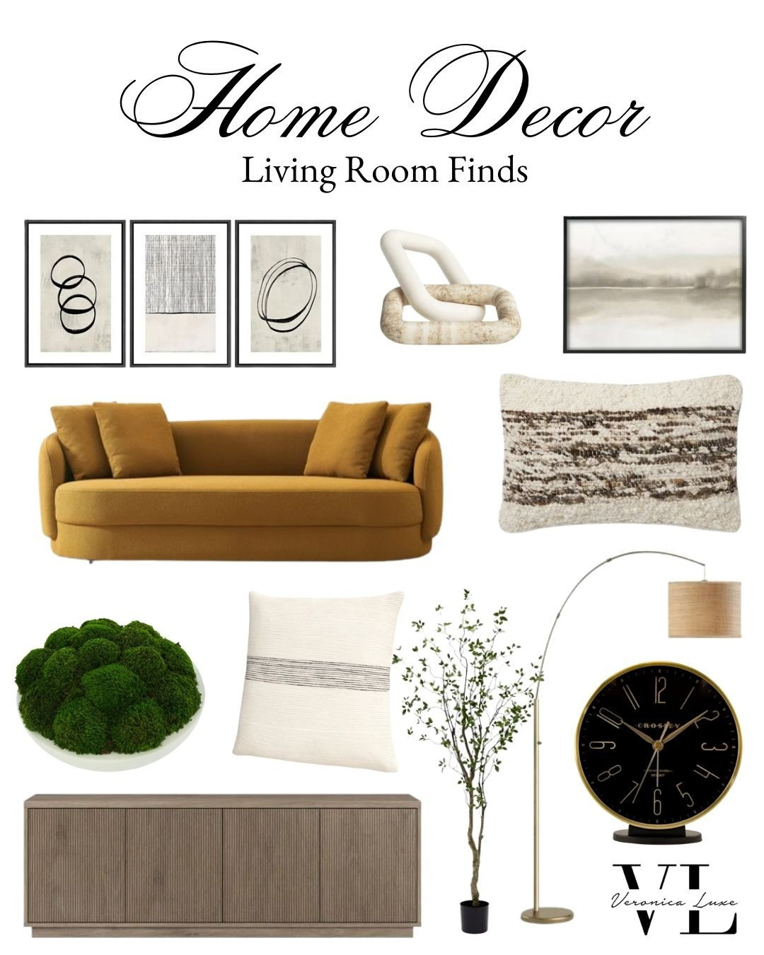 Transform your living room into a serene modern oasis with Wayfair's curated decor. Think neutral tones, sleek lines, and a touch of elegance. Featuring a stylish black round coffee table, modern wall art, a chic table top clock, a statement black ceiling fan, a sleek floor lamp, and a comfy sofa couch – all the essentials for that perfect cozy vibe. #WayfairWednesday #ModernLivingRoom #NeutralDecor #HomeInspo #InteriorDesign

#LTKStyleTip #LTKSaleAlert #LTKHome