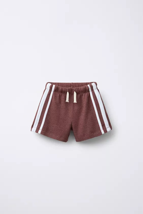TERRYCLOTH SHORTS WITH SIDE STRIPES | Zara US