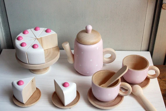 Tea Set, Wooden play kitchen, Wooden dishes, Wooden tea set, Play kitchen | Etsy (US)