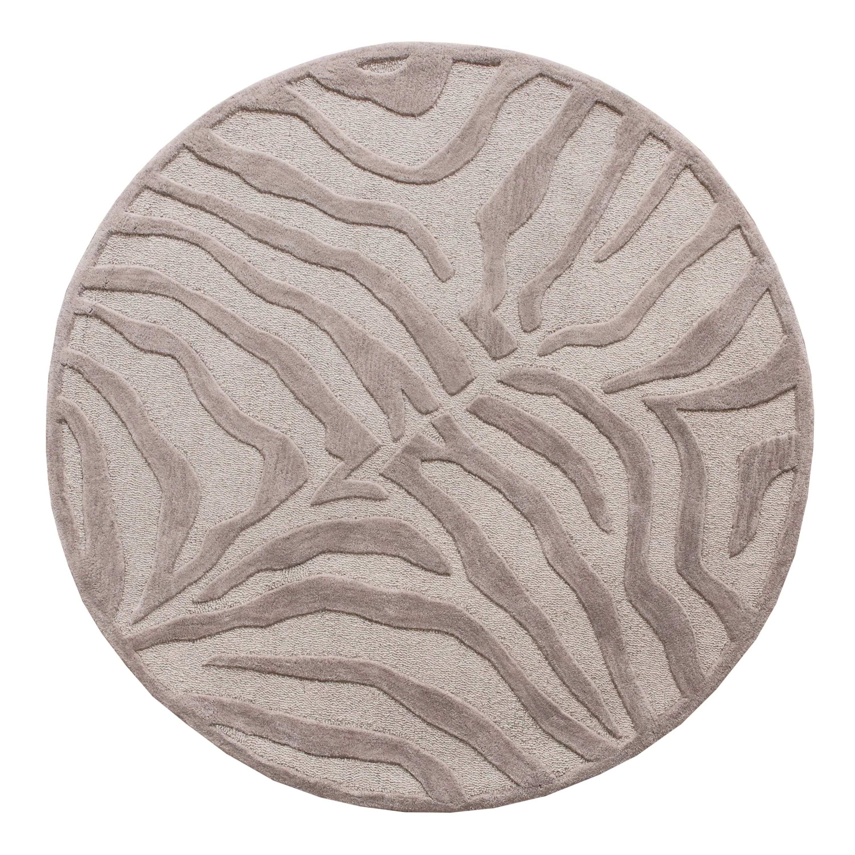 Ox Bay Fashion Lodge Animal Skin Indoor Round Printed Modern Area Rug, Beige | Walmart (US)