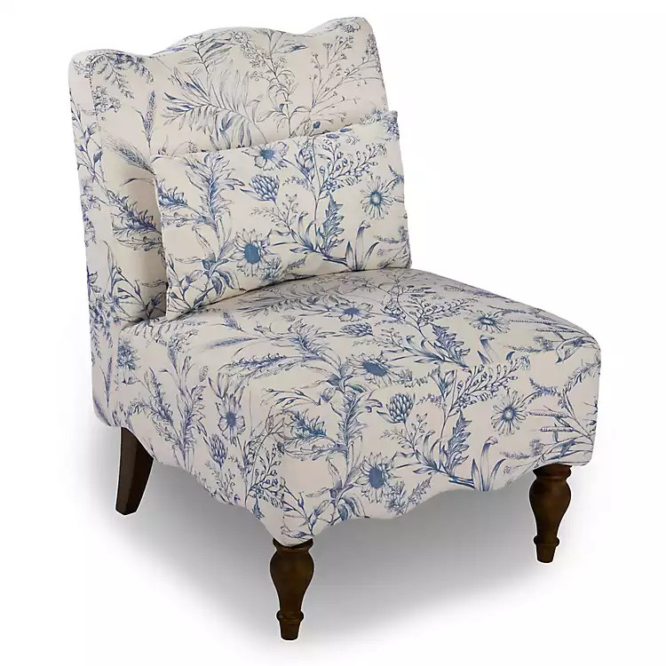 New! Margot Blue Floral Slipper Accent Chair | Kirklands