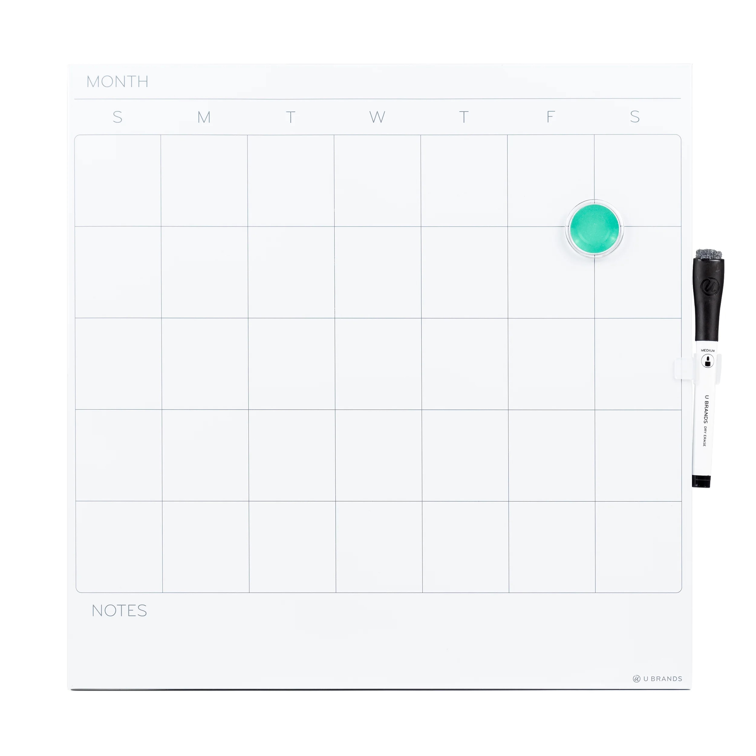 U Brands Magnetic Tile Dry Erase Calendar Whiteboard, 14" x 14", White, Frameless, 461U - Walmart... | Walmart (US)