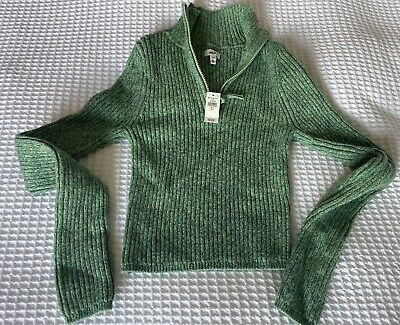 Aerie 3/4 Zip Green Sweater Small | eBay US