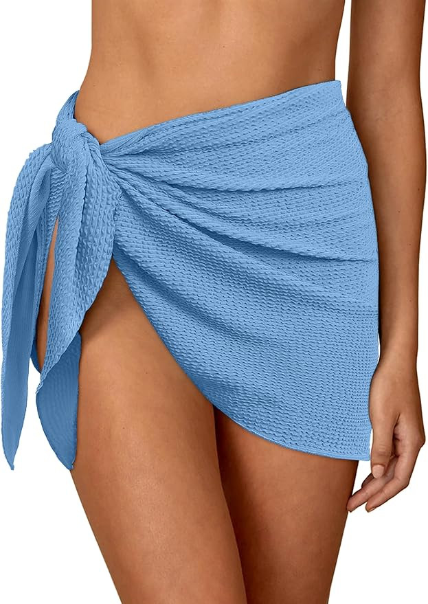 ANRABESS Sarong Wraps for Women Beach Coverups 2026 Summer Short Swimsuits Cover Ups Tie Side Bat... | Amazon (US)