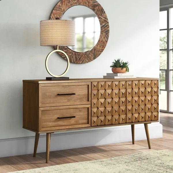 Roisin 58'' Wide 2 Drawer Pine Solid Wood Sideboard | Wayfair North America