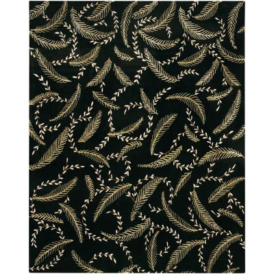 Caines Authentic Hand-Knotted Handmade Black & Gray Floral Wool Area Rug | Wayfair North America