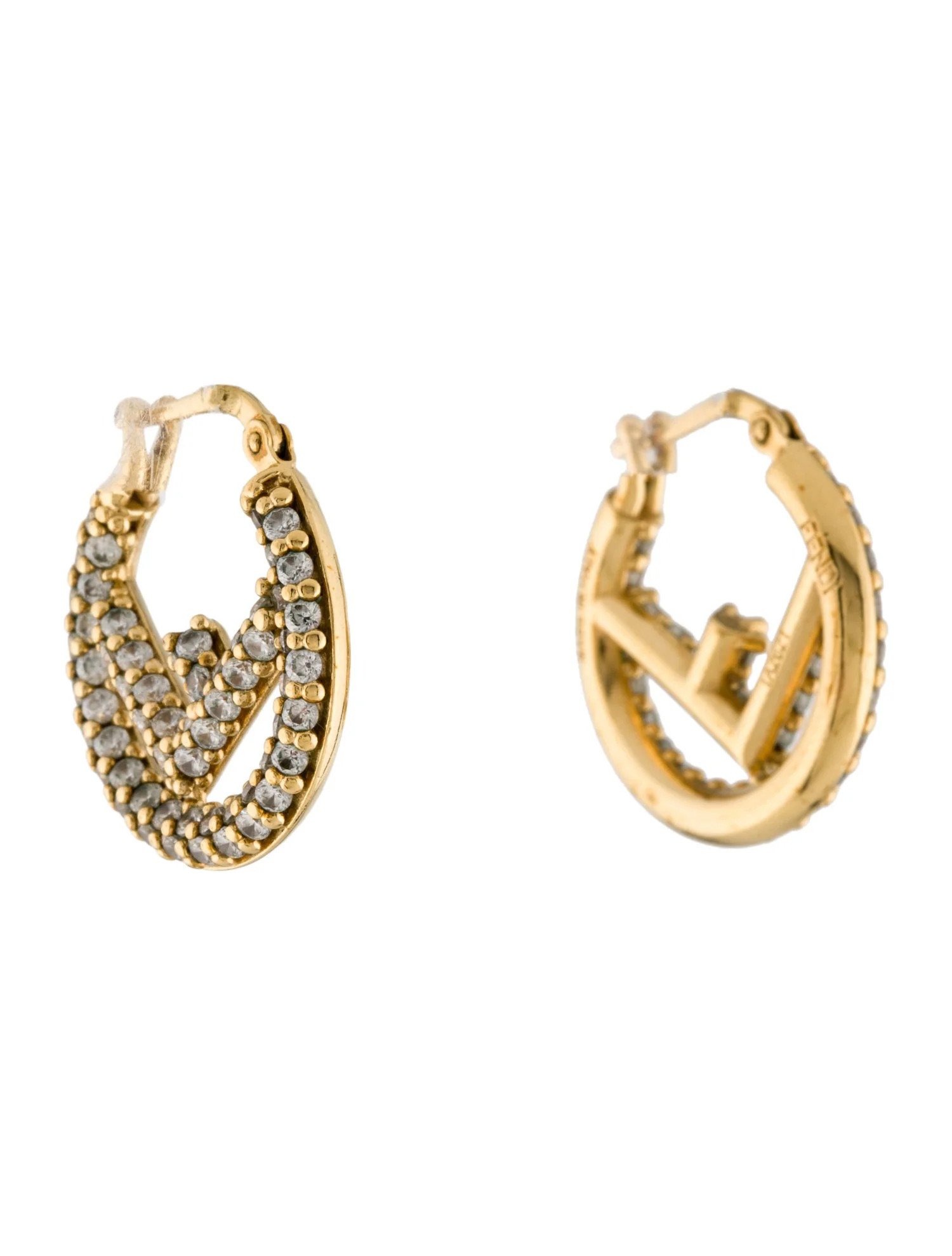 Crystal F Is Fendi Hoop Earrings | The RealReal