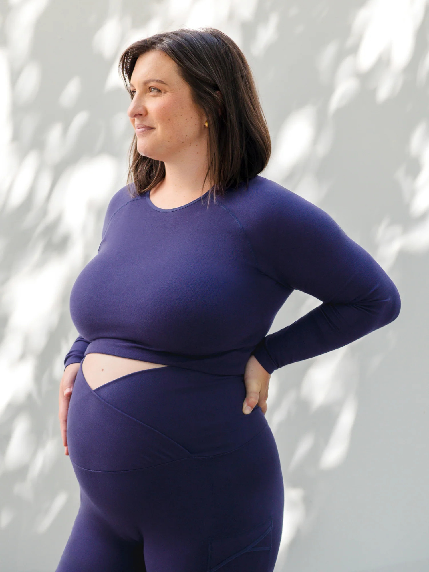 Sublime® Bamboo Maternity & Nursing Cropped Long Sleeve Top | Charcoal - Kindred Bravely | Kindred Bravely