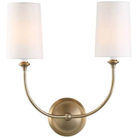 Crystorama Sylvan 16" High Vibrant Gold 2-Light Wall Sconce | LampsPlus.com