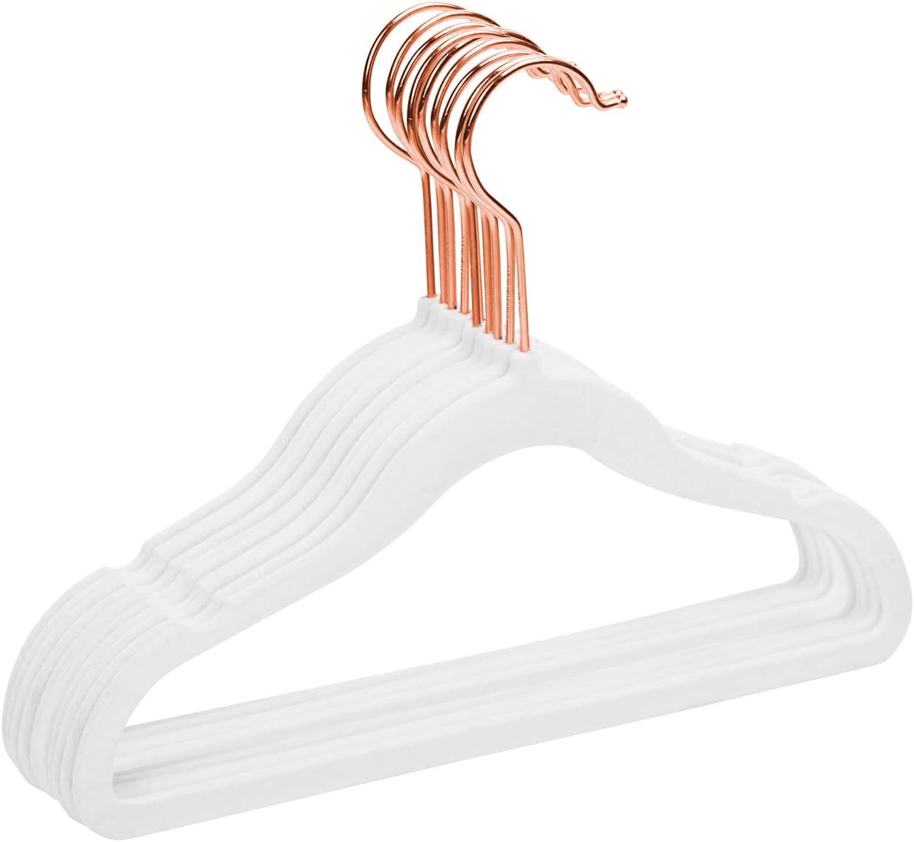 MIZGI Premium Kids Velvet Hangers (Pack of 50) with Copper/Rose Gold Hooks,Space Saving Ultra Thi... | Amazon (US)