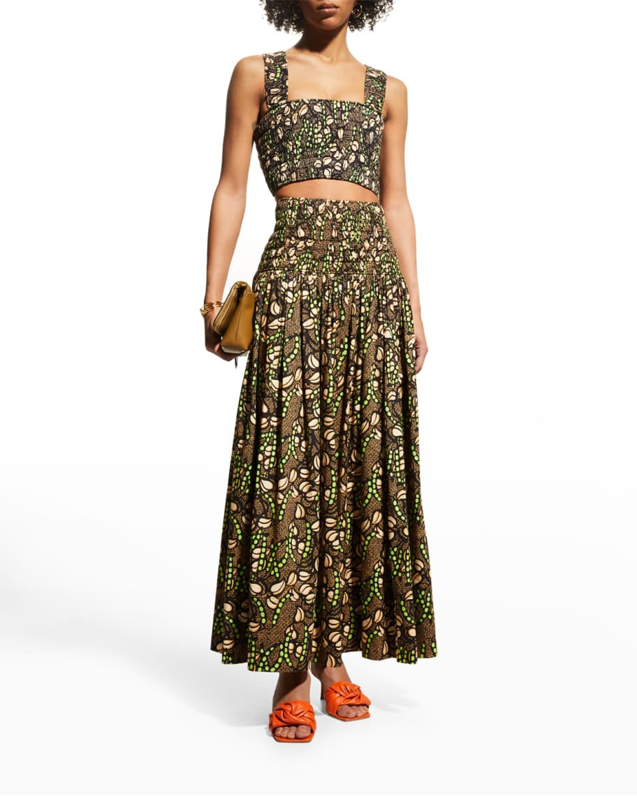 A.L.C. Catalina Printed Smocked Waist Maxi Skirt | Neiman Marcus