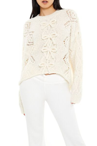 Bow Open-Knit Sweater | Forever 21