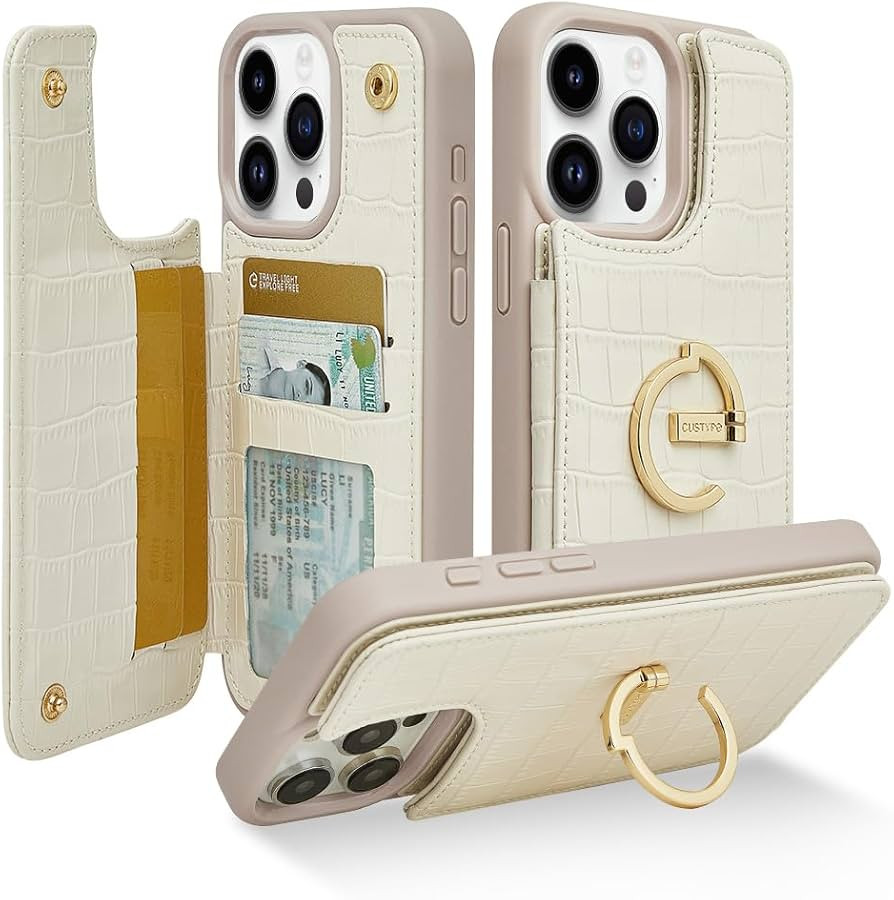 CUSTYPE for iPhone 15 Pro Max Wallet Case with Card Holder,180°Ring Holder Kickstand Card Slots ... | Amazon (US)