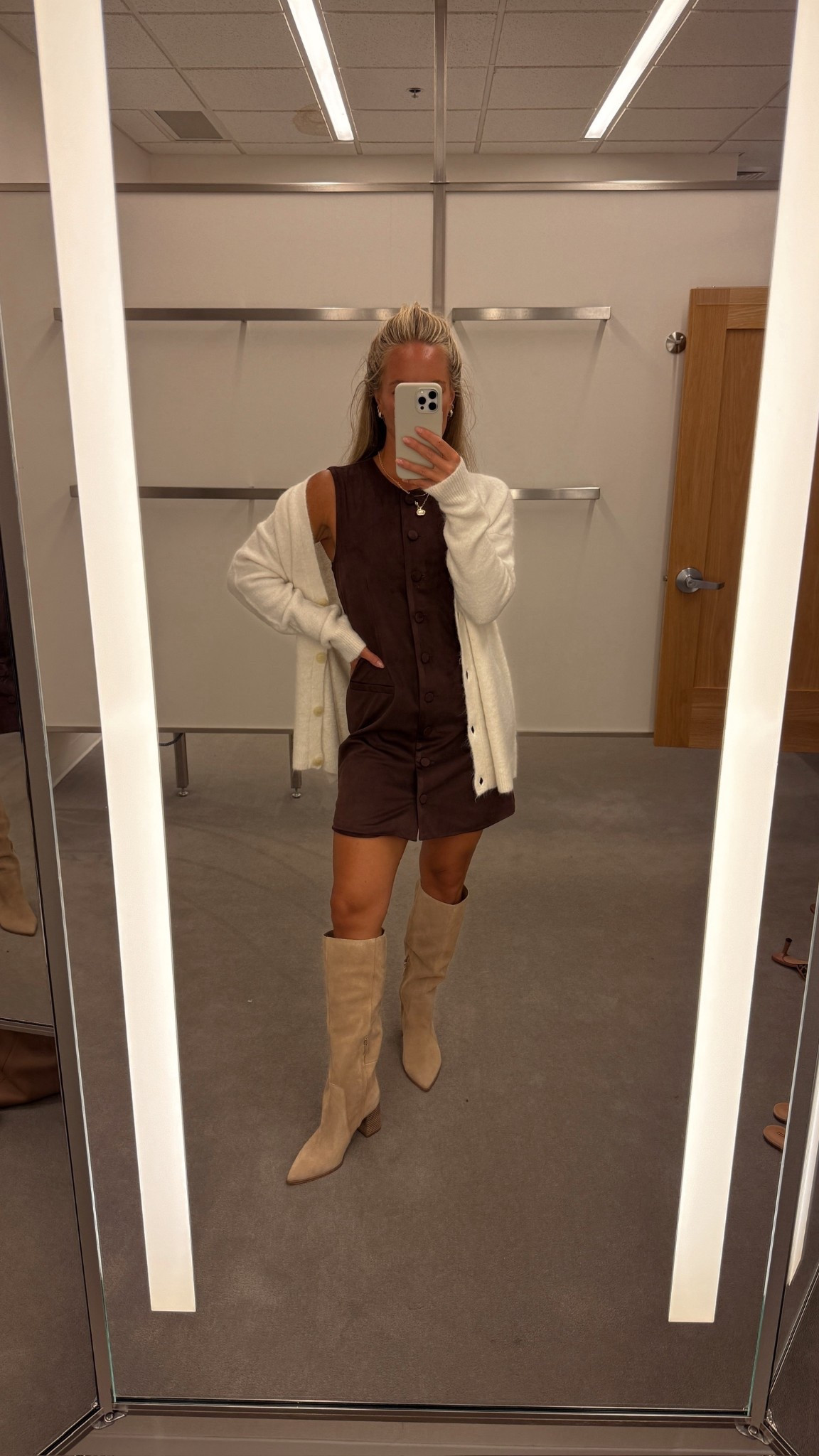 Faux suede mini dress look 🤌🏼✨ 

Fall fit, fall dress, fall photos, family pics, Nordstrom sale, suede boots, brown dress, neutral style, fall style


#LTKStyleTip #LTKSaleAlert #LTKShoeCrush