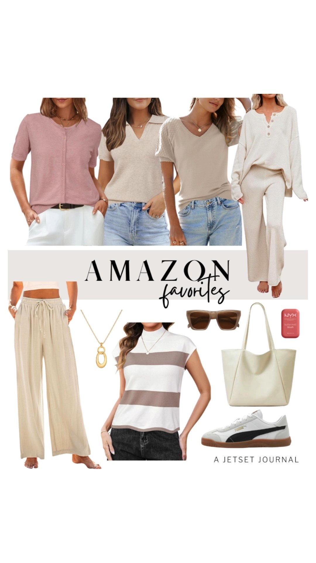 Have a look at some of these favorite finds from this week's bestsellers! 
aviator sunglasses, striped shirt, pink pullover, gold necklace, wardrobe refresh, amazon fashion, top picks, summer fashion, affordable look, amazon finds, cute tops, stylish handbag, neutral top, summer look, outfit idea

#LTKU #LTKSeasonal #LTKStyleTip