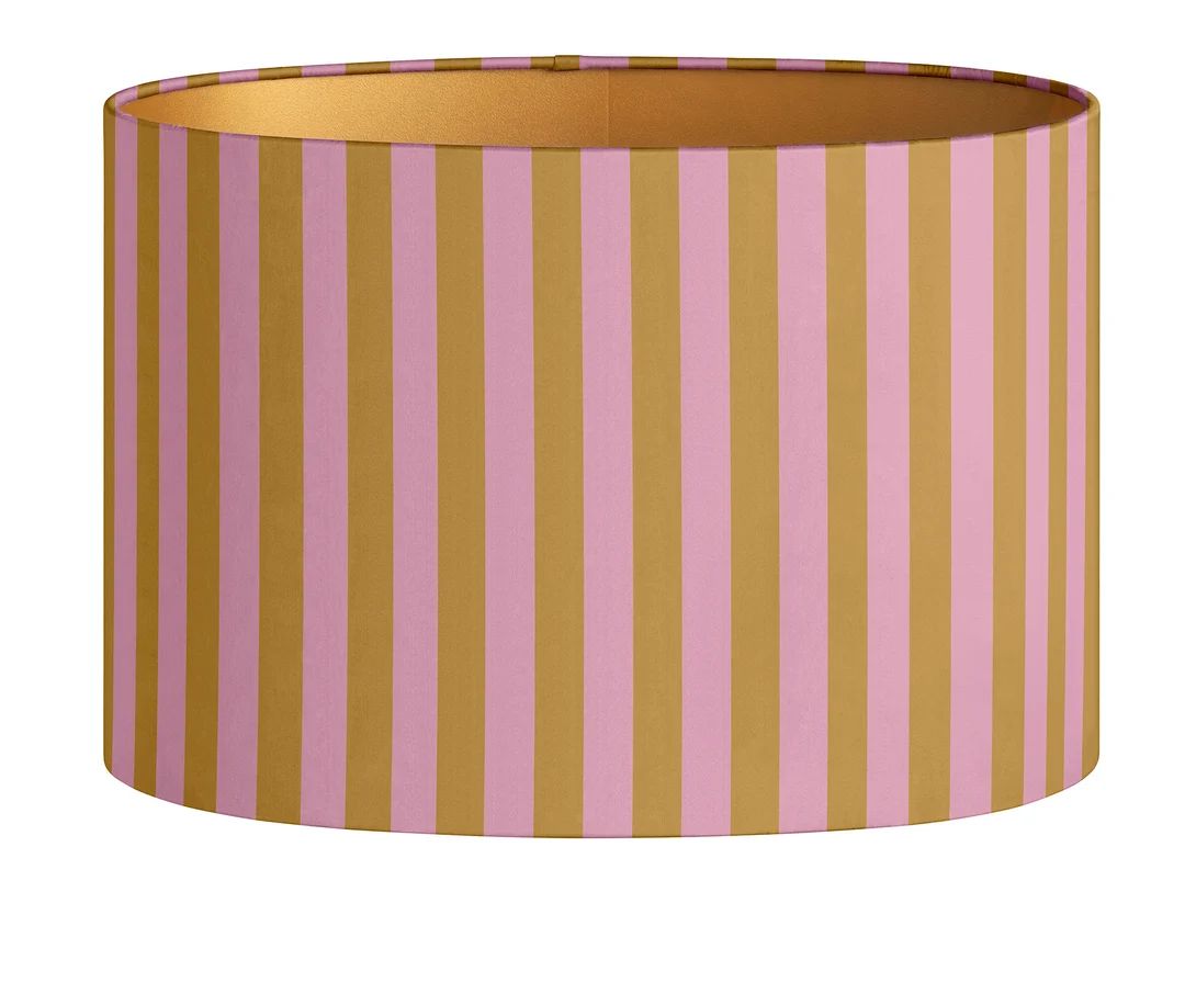 Lampshade Jackie Safari & Pink - Striped Pattern Print - Lighting - Handmade - Luxury - Decorativ... | Etsy (US)