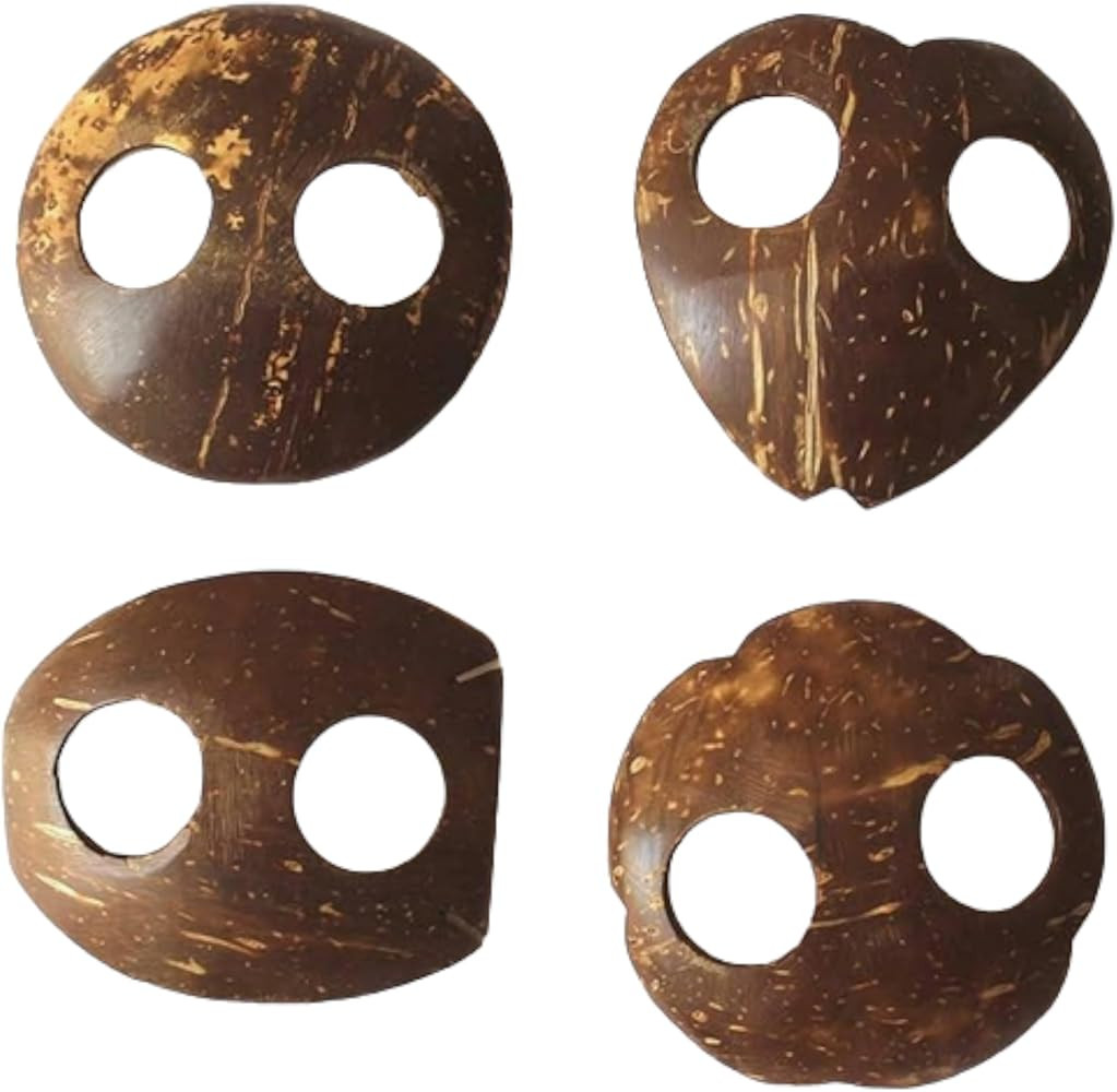 Sarong Tie Sets Premium Quality Brown Buckles Set Of 4 pcs, For Sarong Pareo Made From Coconut Sh... | Amazon (US)