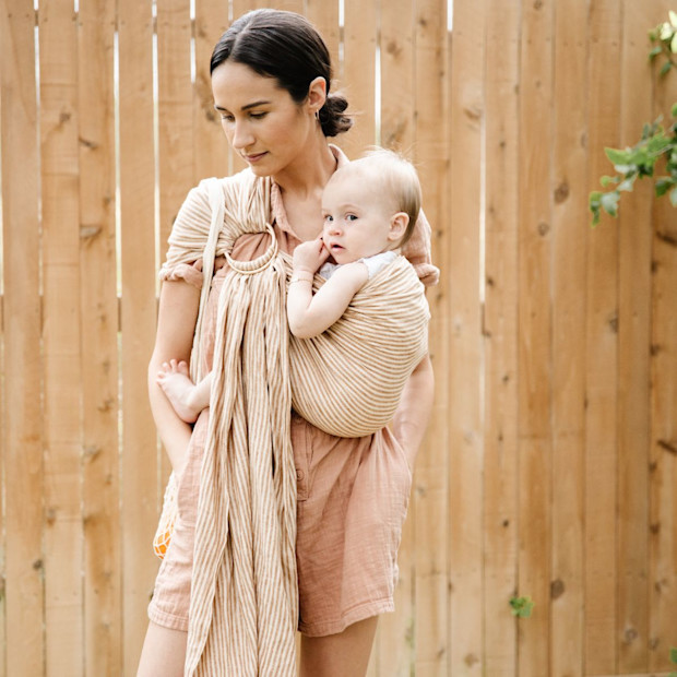 WildBird x Babylist Linen Ring Sling in Nava Size Standard 74"" | 100% Natural | Babylist