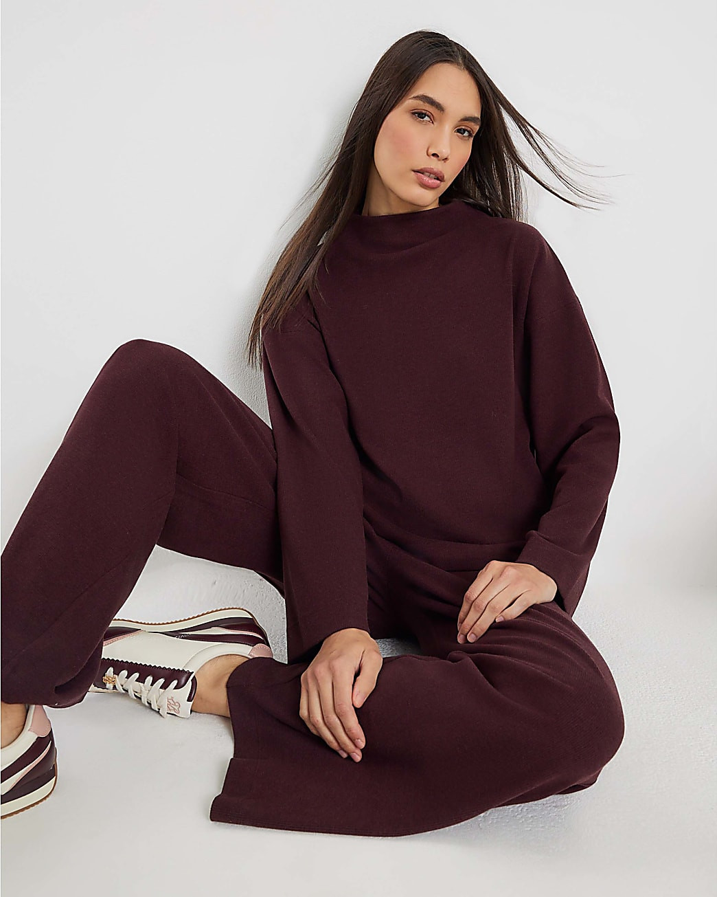 Brown Cosy Long Sleeve Top | River Island UK & IE