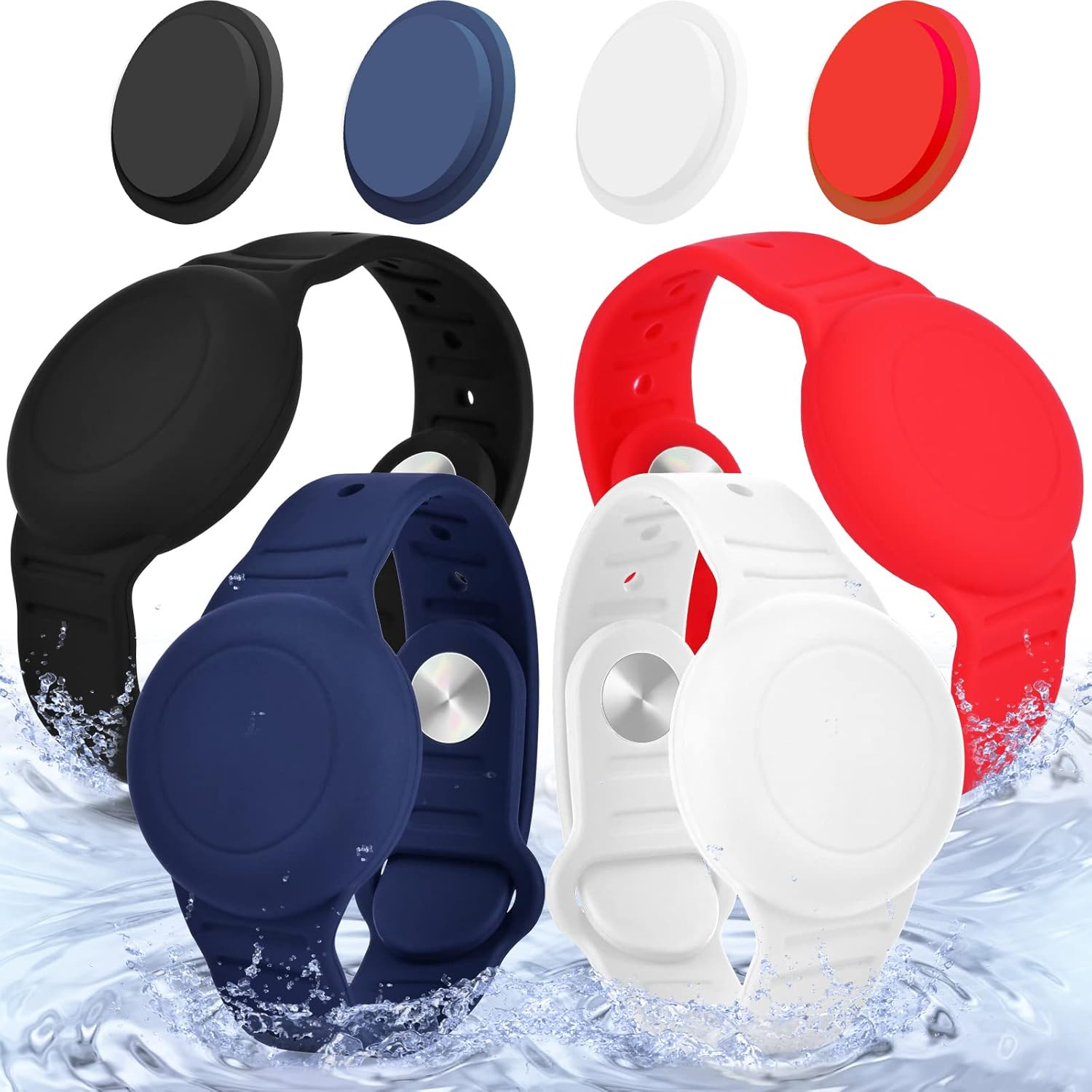 4 Pack AirTag Bracelet for Kids, Waterproof Silicone Air tag Holder for Kids with Watch Band Desi... | Amazon (US)