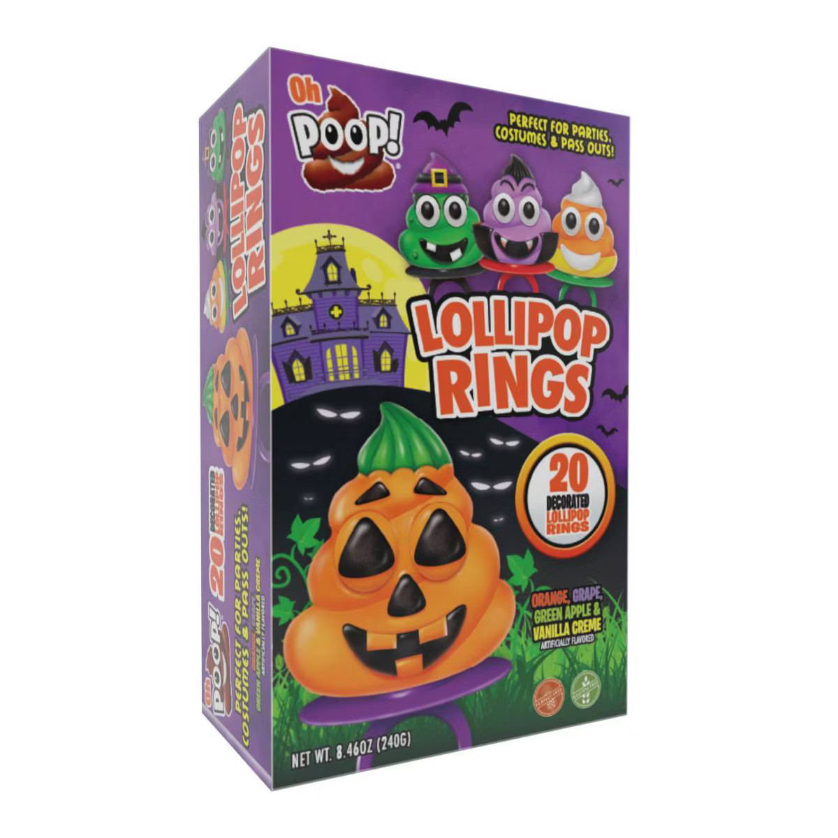 Oh Poop! Halloween Lollipop Rings - 8.46oz/16ct | Target