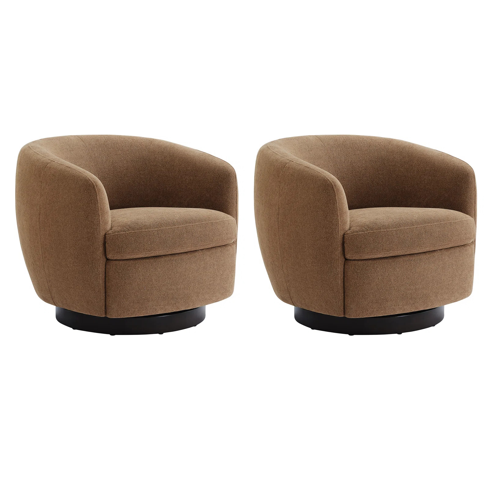 Marcy Upholstered Swivel Barrel Chair (Set of 2) | Joss & Main