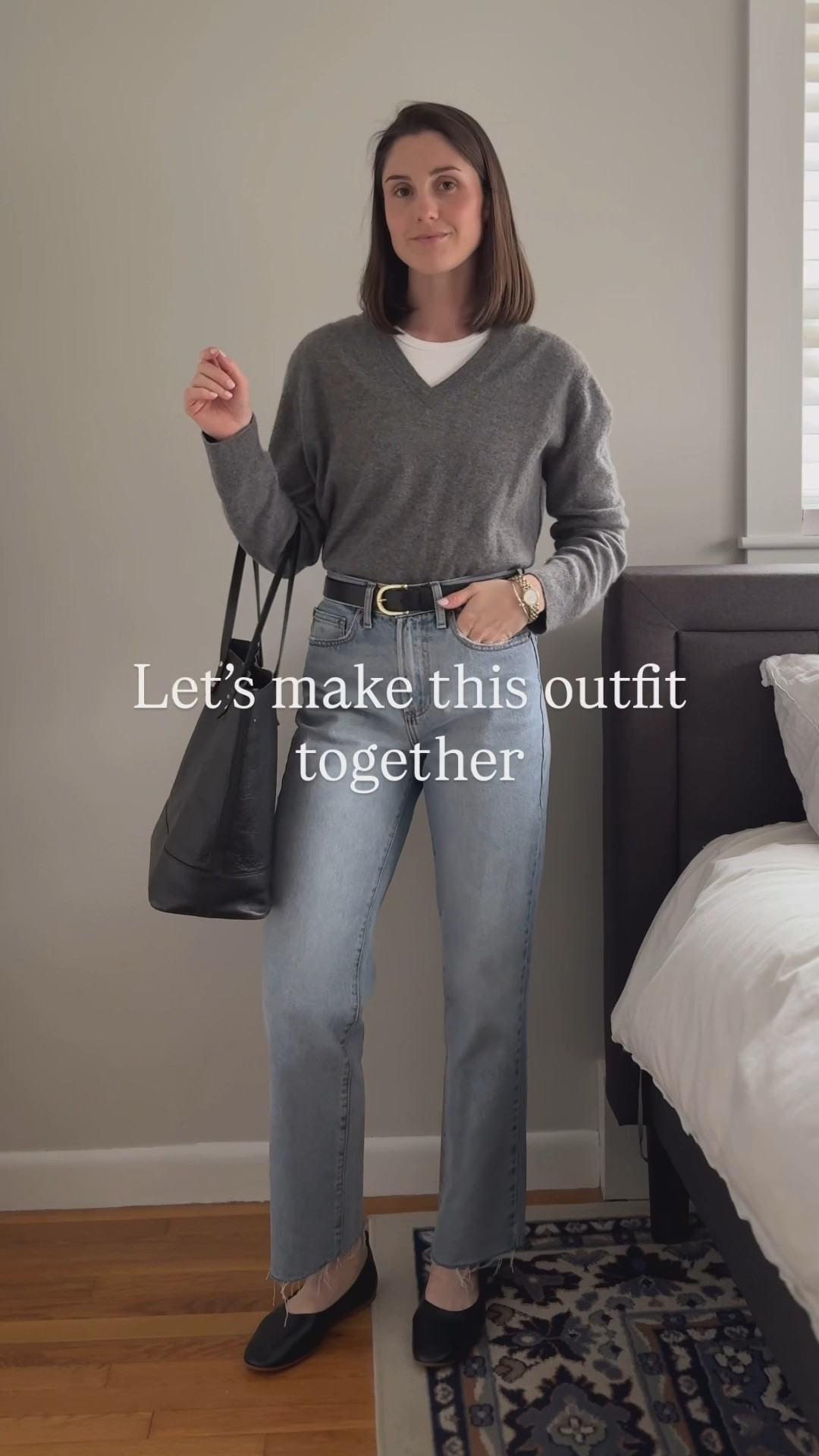 Loving this easy casual Friday outfit 🤍 wearing this @lululemon tank under my sweater adds such great dimension (and the neck stays flat wash after wash) 

Ootd | outfit of the day | GRWM | what I wore 

#LTKgrwm #LTKootd #LTKdayinmylife