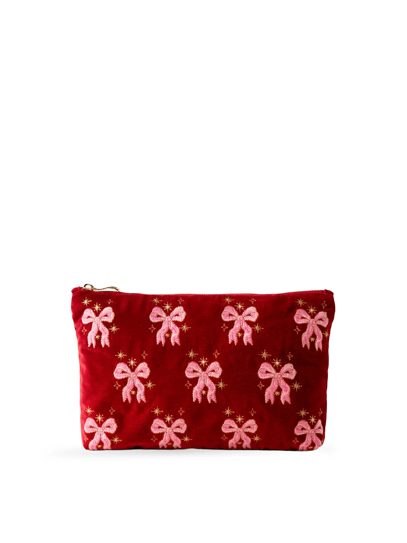 Dazzling Bows Velvet Everyday Pouch Rouge | Fenwick UK