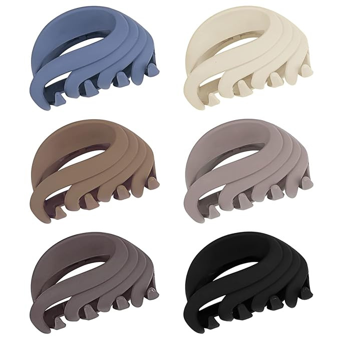 Medium Hair Claw Clips for Thin Hair, 2.6 Inch Hair Clips for Women Girls Kids, Strong Matte Flow... | Amazon (US)