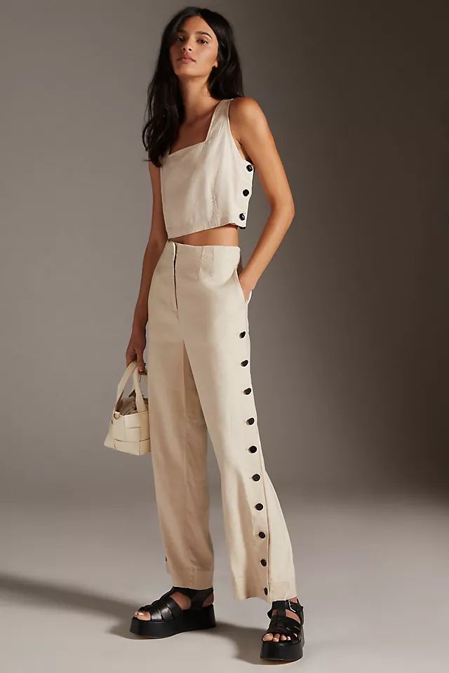 Maeve Side-Button Pant Set | Anthropologie (US)
