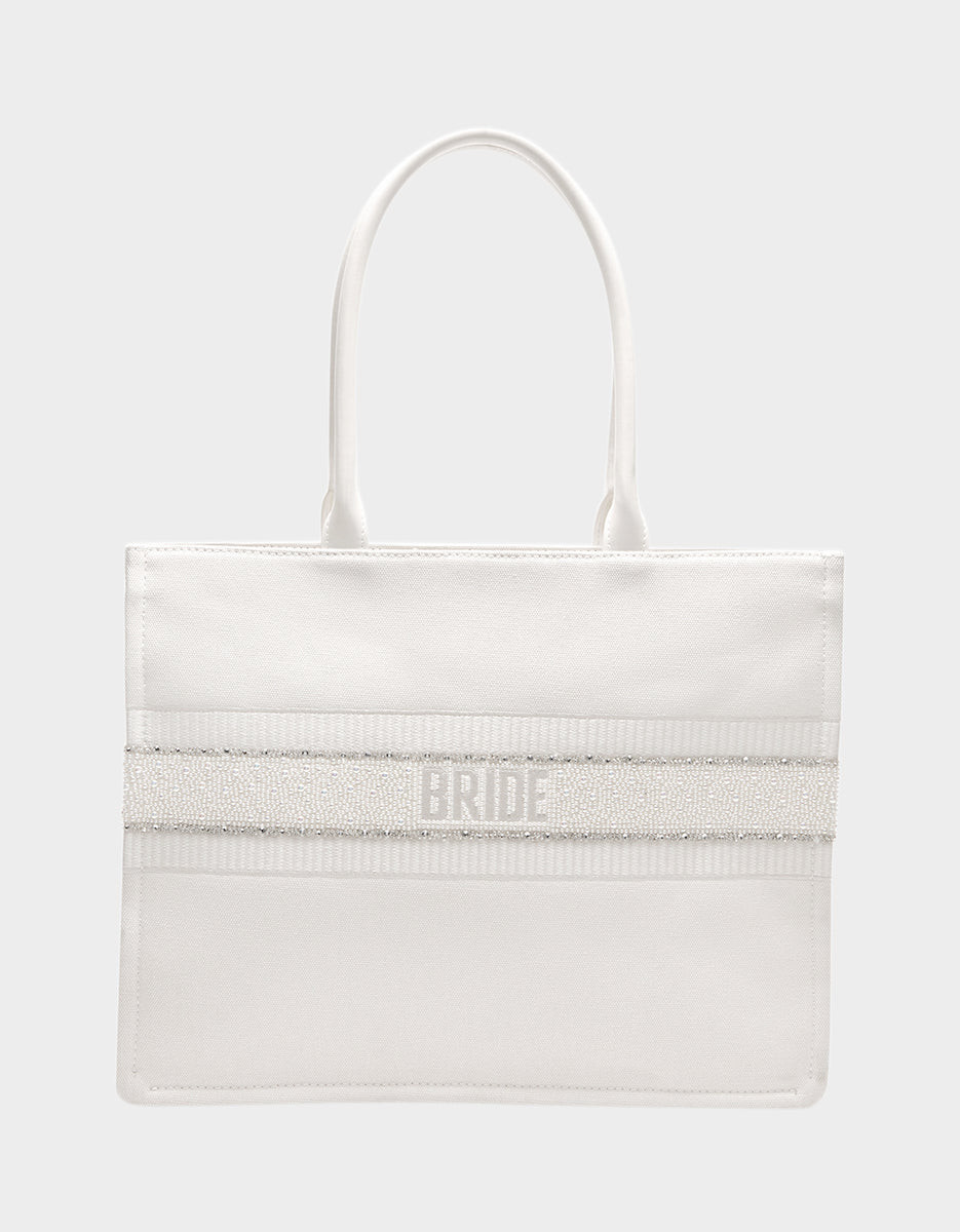 BRIDE TOTE WHITE | Betsey Johnson