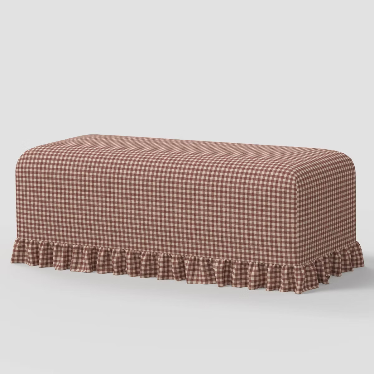 Ruffle Slipcover Dining Bench in Whitaker Gingham Berry - Threshold™ designed with Studio McGee | Target