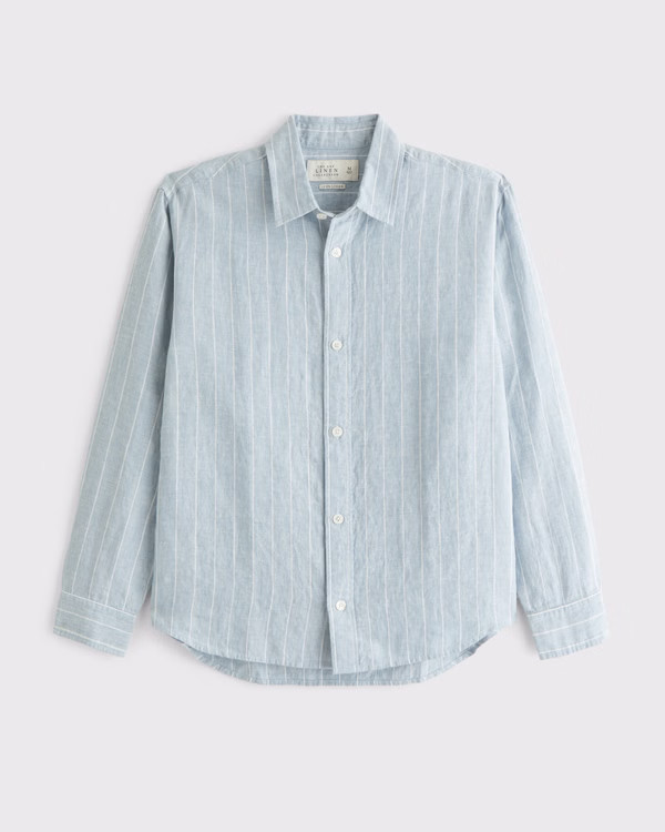 Linen Button-Up Shirt | Abercrombie & Fitch (US)